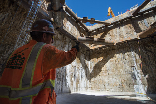 In North Beach, we have constructed this shaft, which will be used to remove the two tunnel boring machines from the ground when they arrive in the coming months.