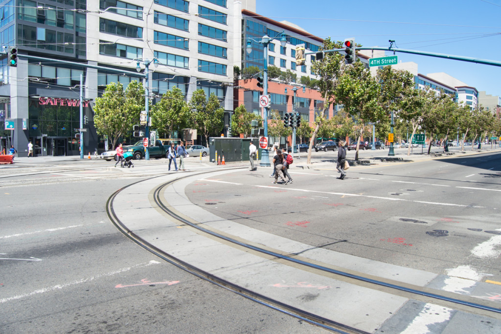 Location of future track configuration work over the Labor Day weekend.  Switches and additional tracks will be installed to prepare for construction of the surface portion of the alignment up 4th Street.